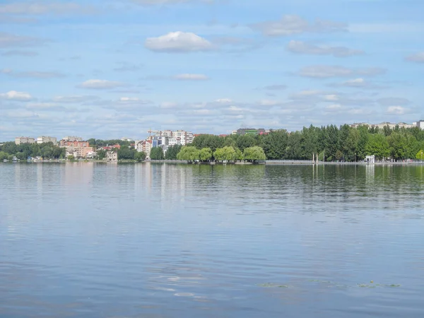 Pleso Της Λίμνης Ternopil Σεπτέμβριο Και Γενική Άποψη Της Πόλης — Φωτογραφία Αρχείου