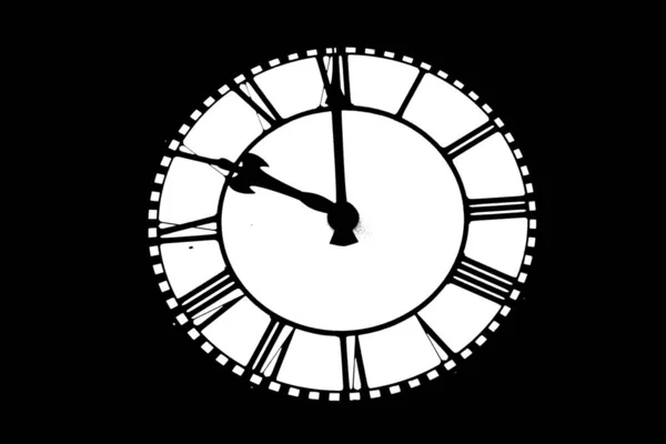 Black White Clock Face Time Reconciliation — Stock Photo, Image