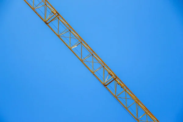 Yellow Chinese Construction Crane Construction Site — Stock Photo, Image