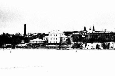 Şehrin ve Eski Kale 'nin genel manzarası. Ternopil, Ukrayna