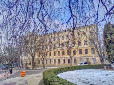1911 'de inşa edilen ikinci Polonya spor salonu cephesi. Ternopil, Ukrayna