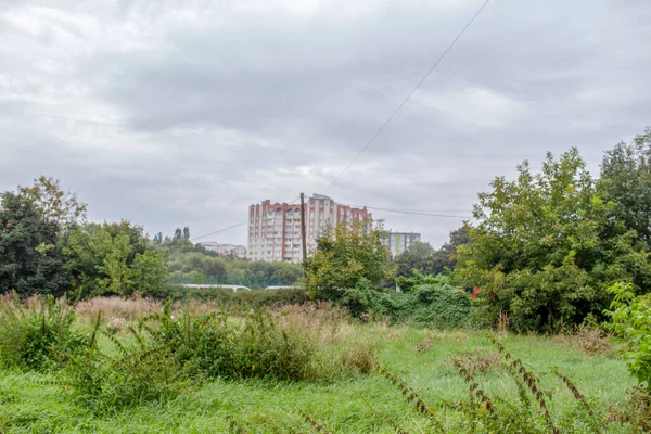 Fasad Ett Flervåningshus Staden Ternopil Ukraina — Stockfoto