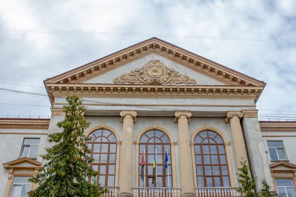 Fasada Budynku Szkoły Średniej Tarnopolu Ulica Hrushevskoho — Zdjęcie stockowe