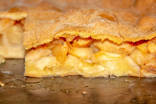 Deliziosa Torta Mele Con Cannella Zucchero — Foto Stock