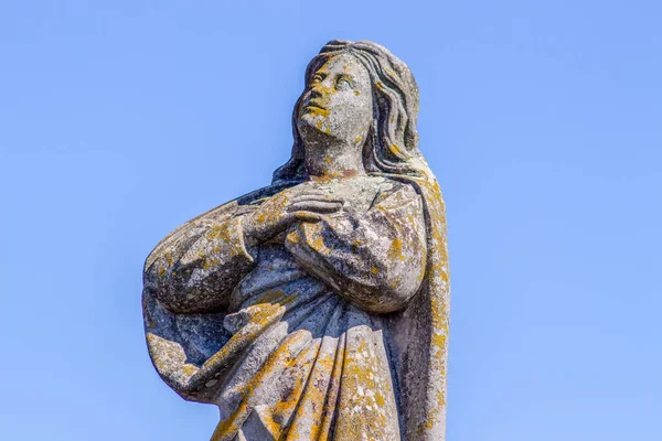 Monument Mère Dieu Sur Tombe Cimetière Chrétien Ternopil Ukraine — Photo