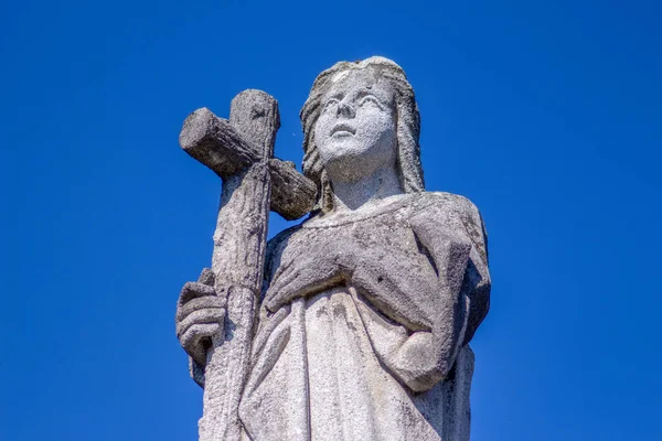 Památník Anděla Křížem Hrobě Hřbitově — Stock fotografie