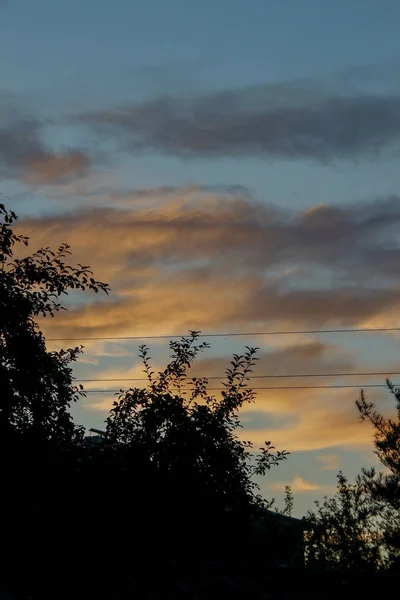 Evening Sunset Yellow Clouds — Stock Photo, Image
