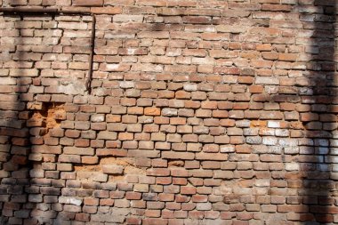 Duvardaki çok eski tuğla dokusu
