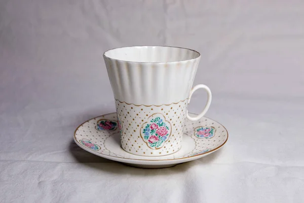 Taça Porcelana Branca Pensamentos Para Café Chá — Fotografia de Stock