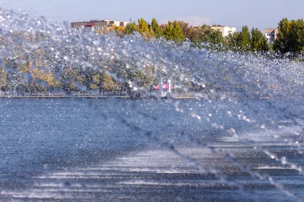 Чіпси Струмені Води Фонтані Воді Парку — стокове фото