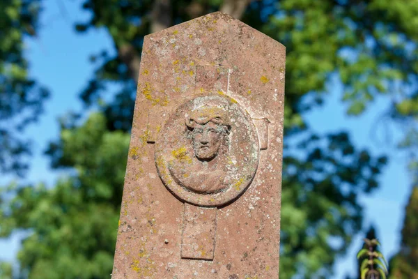 Stenen Beeld Van Jezus Christus Het Kerkhof — Stockfoto