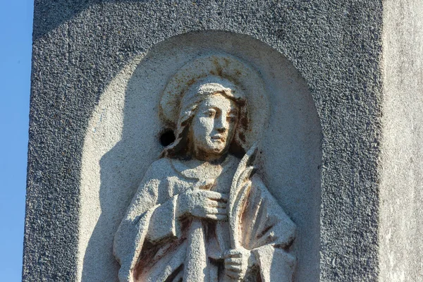 Steinskulptur Von Jesus Christus Auf Dem Friedhof — Stockfoto