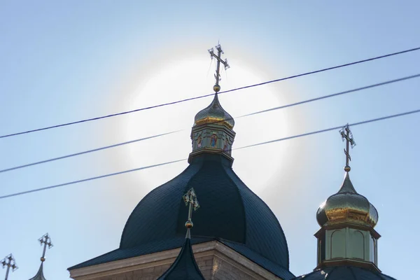 Cruz Cristã Telhado Igreja Greco Católica Ucraniana — Fotografia de Stock