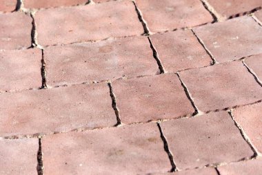 Arkaplan için renkli kaldırım taşı dokusu. Kaldırımda beton kaldırım.