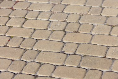 Arkaplan için renkli kaldırım taşı dokusu. Kaldırımda beton kaldırım.