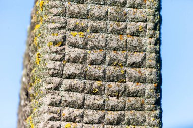 Eski kumtaşı dokusu yosun ile kaplanmış.