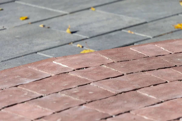 Farbige Kopfsteinpflasterstruktur Für Hintergründe Betonpflaster Auf Dem Bürgersteig — Stockfoto