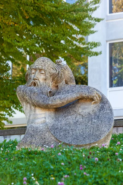 Stenskulptur Kobzar Med Kobza Parken — Stockfoto