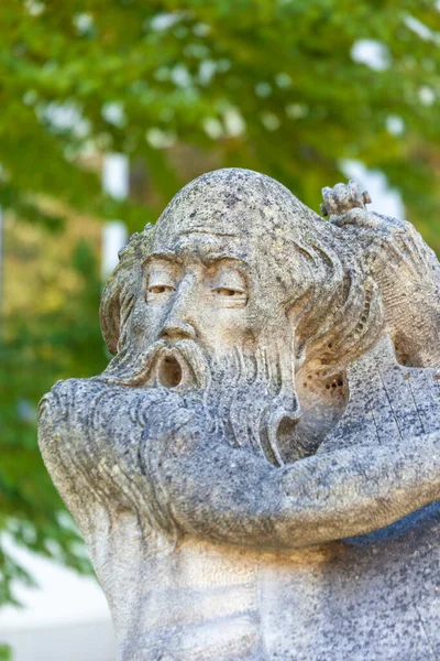 Escultura Pedra Kobzar Com Uma Kobza Parque — Fotografia de Stock