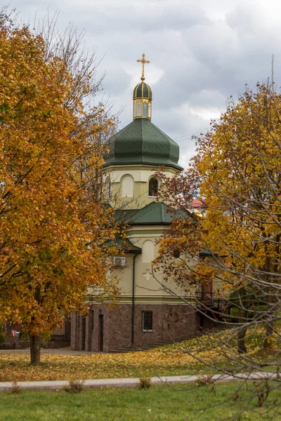 Croix Chrétienne Sur Toit Église Gréco Catholique Ukrainienne — Photo