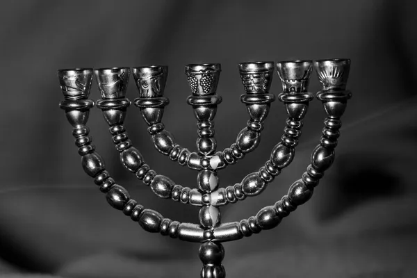 Judisk Vacker Gyllene Sju Ljusstake För Att Fira Hanukkah Judisk — Stockfoto