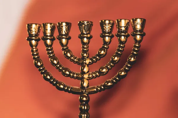 Judaico Sete Candelabro Ouro Para Ler Torá Sagradas Escrituras — Fotografia de Stock