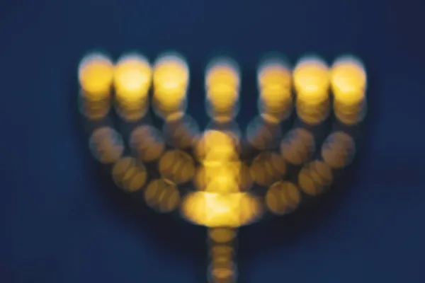 Jewish Golden Seven Candlestick Reading Torah Holy Scriptures — Stock Photo, Image