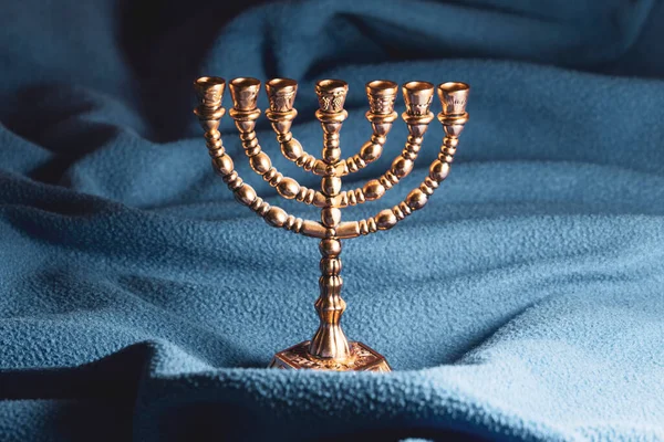 Judío Candelero Dorado Siete Para Leer Torá Las Sagradas Escrituras — Foto de Stock