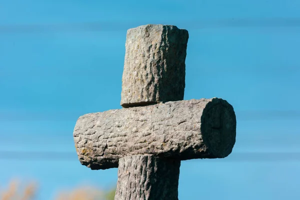 Křesťanský Kříž Hřbitově — Stock fotografie