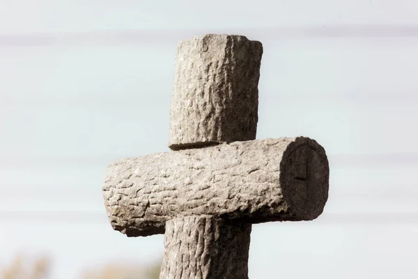 Cruz Cristã Sepultura Cemitério — Fotografia de Stock