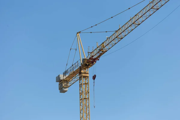 Metal Construction Crane Site House Being Built — Stock Photo, Image