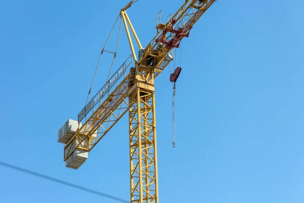 Metal Construction Crane Site House Being Built — Stock Photo, Image