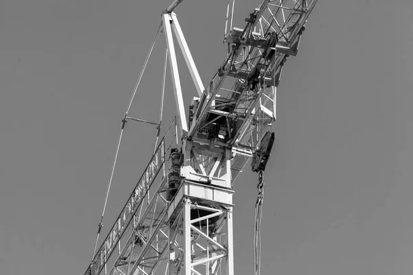 Metal Construction Crane Site House Being Built — Stock Photo, Image