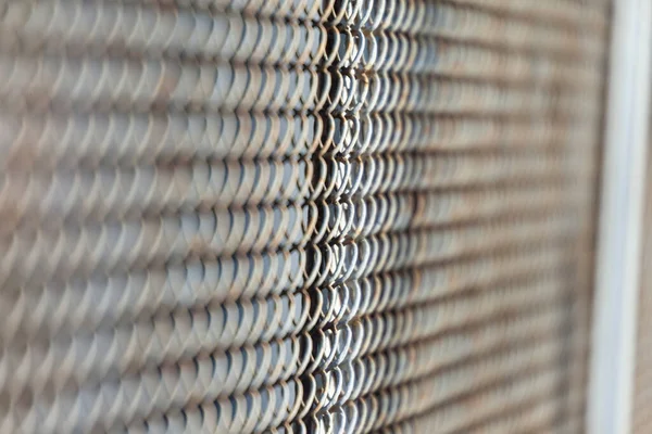 Texture Métal Bercé Maille Synthétique Sur Clôture Pour Milieux — Photo