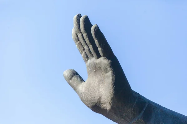 Female Hand Open Palm Raised Sky — Stock Photo, Image