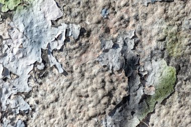 Beton bir duvardaki eski çatlak boya.