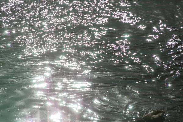 黒い水の中で集光中のサンビーム — ストック写真