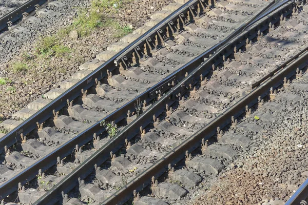 Vías Carriles Para Trenes Trenes Pasajeros —  Fotos de Stock