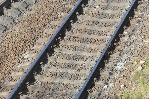 Tracks Rails Voor Treinen Passagierstreinen — Stockfoto