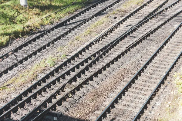 Vías Carriles Para Trenes Trenes Pasajeros —  Fotos de Stock