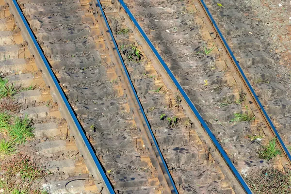 Tracks Rails Voor Treinen Passagierstreinen — Stockfoto