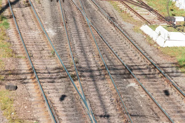 Tren Yolcu Trenleri Için Raylar Raylar — Stok fotoğraf