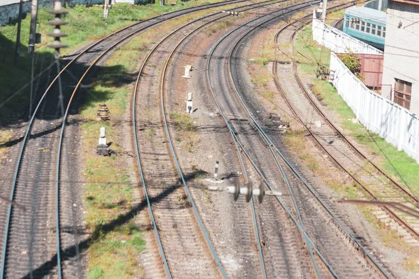 Tren Yolcu Trenleri Için Raylar Raylar — Stok fotoğraf