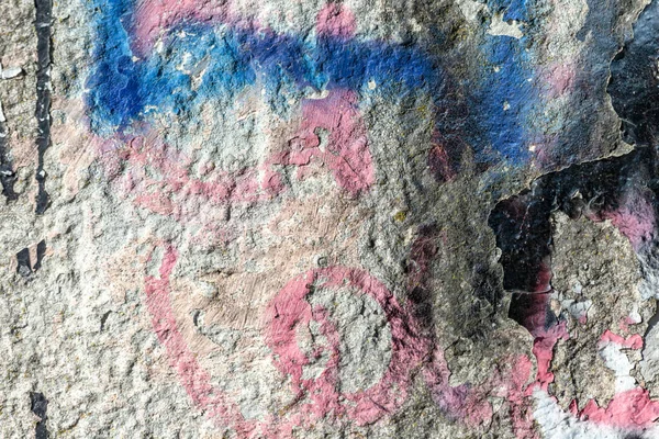 Stara Popękana Farba Betonowej Ścianie — Zdjęcie stockowe