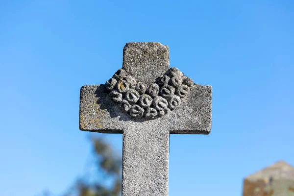 Христианский Крест Могиле Кладбище — стоковое фото