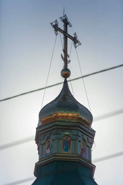 Кристианский Крест Крыше Украинской Греко Католической Церкви — стоковое фото