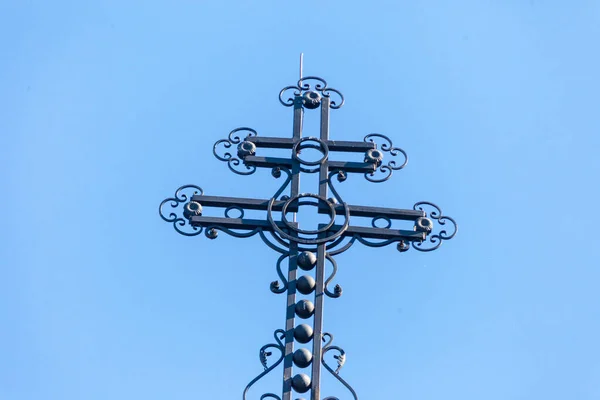 Christelijk Kruis Het Dak Van Oekraïense Grieks Katholieke Kerk — Stockfoto