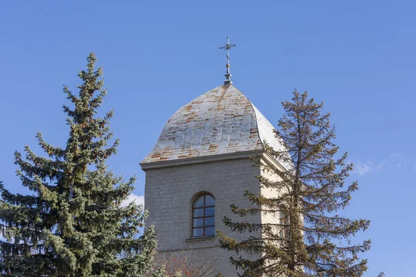 Cruz Cristã Telhado Igreja Greco Católica Ucraniana — Fotografia de Stock