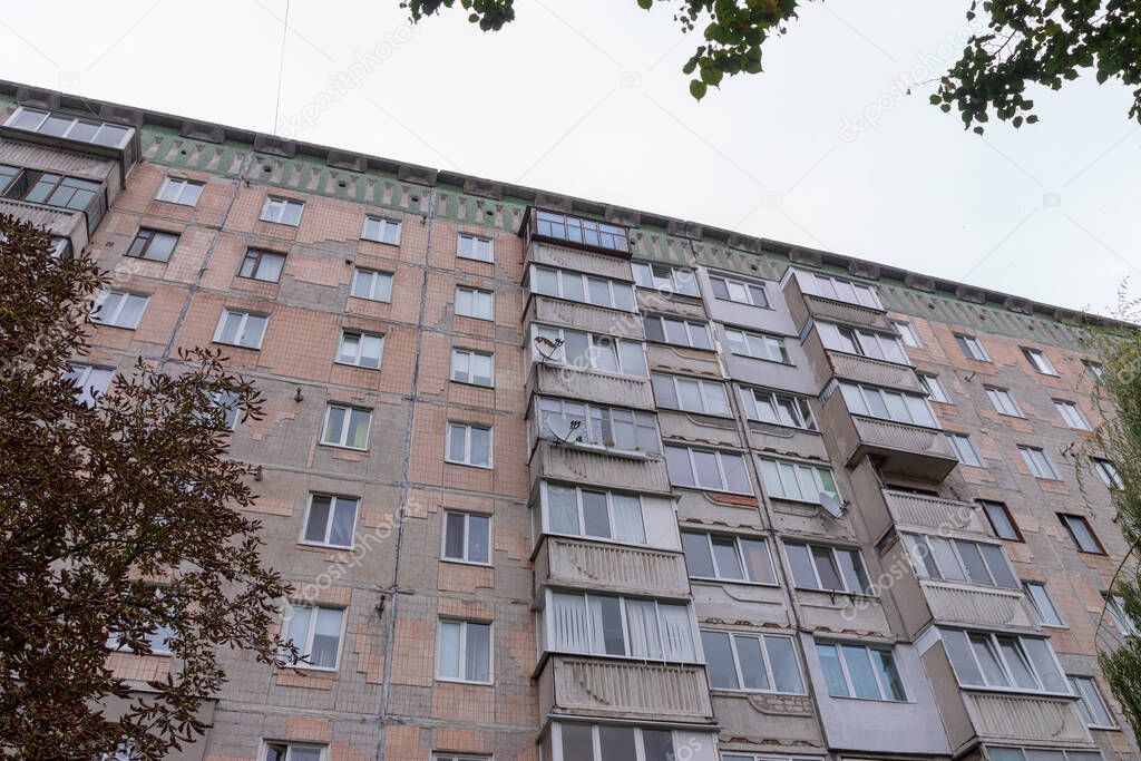 Soviet houses of the 1980s in a residential area