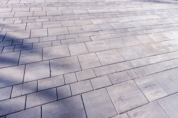 Large Square Gray Cobblestones Park Walkway — Stock Photo, Image